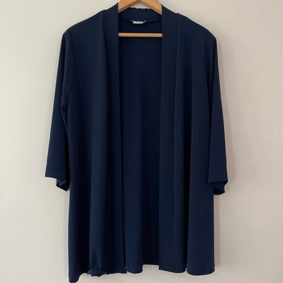 NEW Kim & Co. Navy Blue Belted Cardigan with Sash Size Small (bin 2J/3E) - Picture 3 of 4